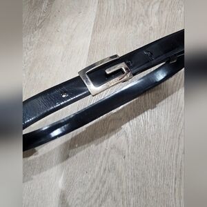 Gucci Black Belt with Metallic Buckle